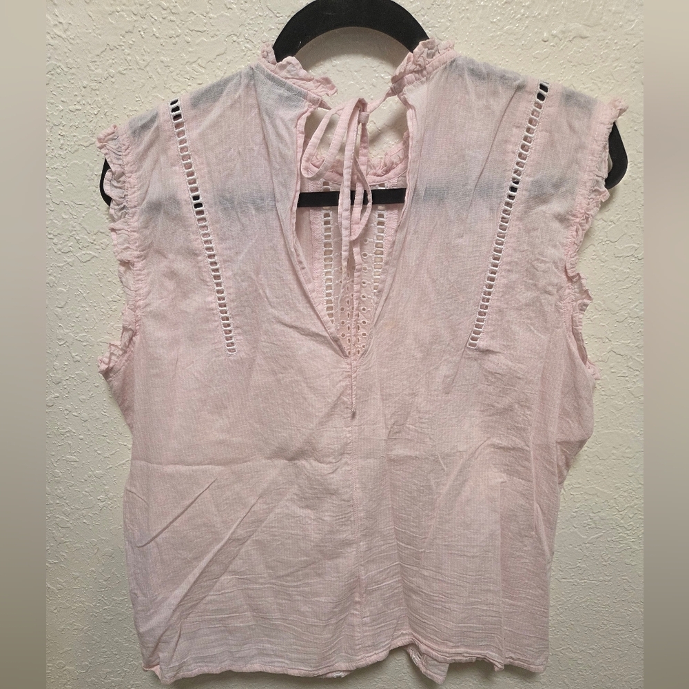 TOPSHOP pink Eyelet Blouse - Picture 4 of 6